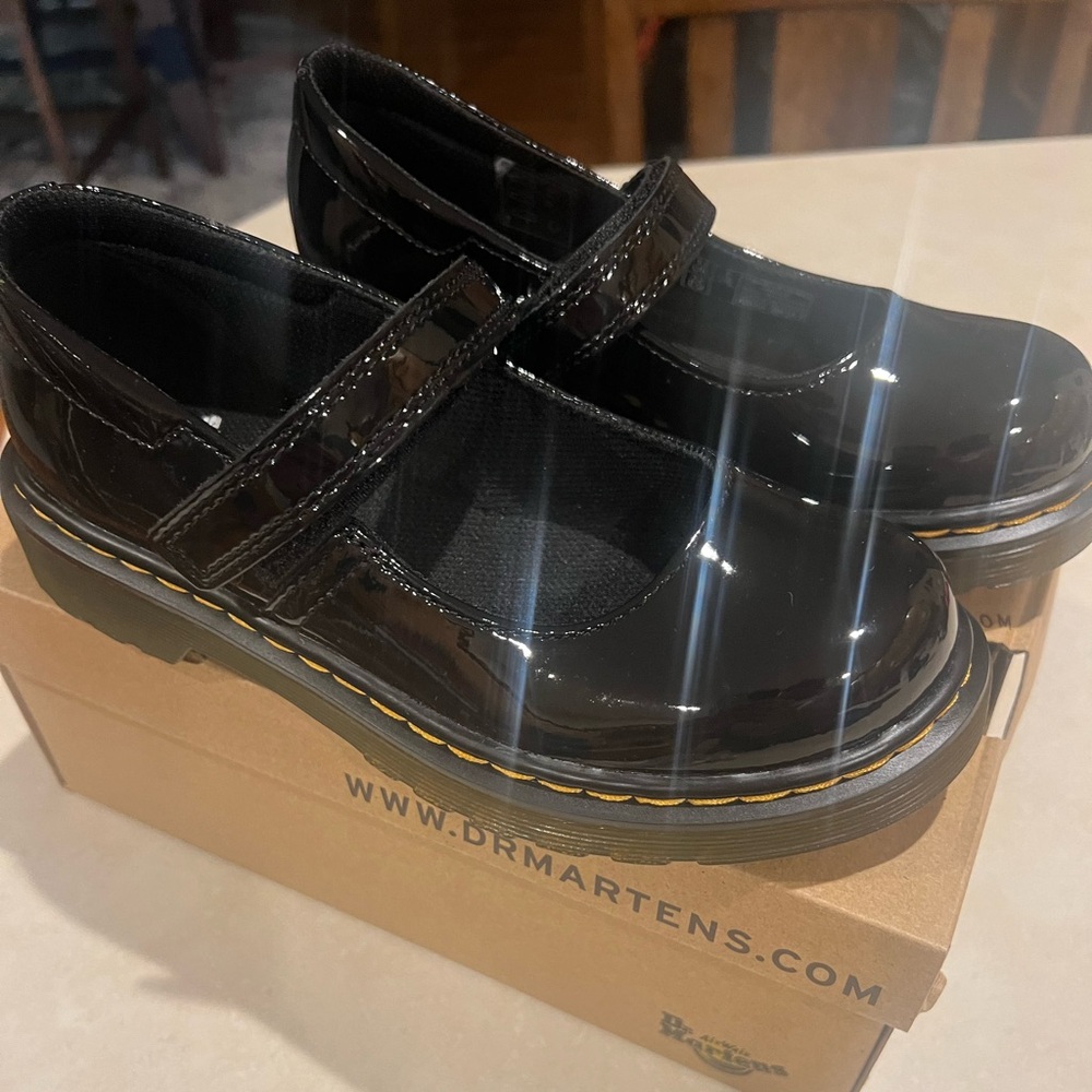 Girls Doc Martens Maccy Patent Shoes, Size 1
